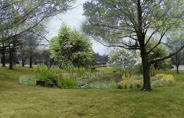 Photo simulation of stormwater treatment feature