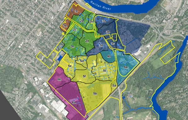 Campus drainage basins and sub-basins