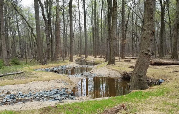 Riffles with deep backwater pools immediately after construction