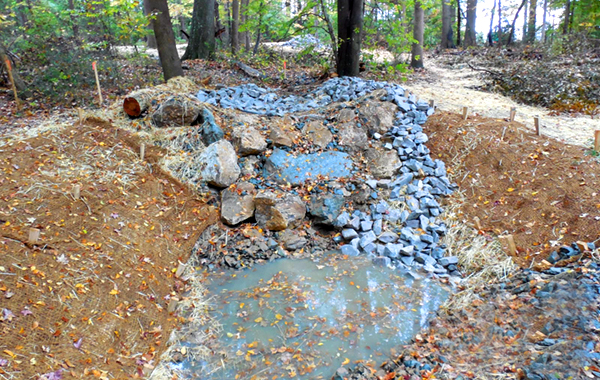 Upstream immediately after construction