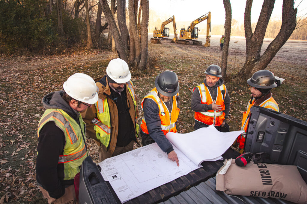 This is during construction at Oxbow Wetlands Preserve in November 2025