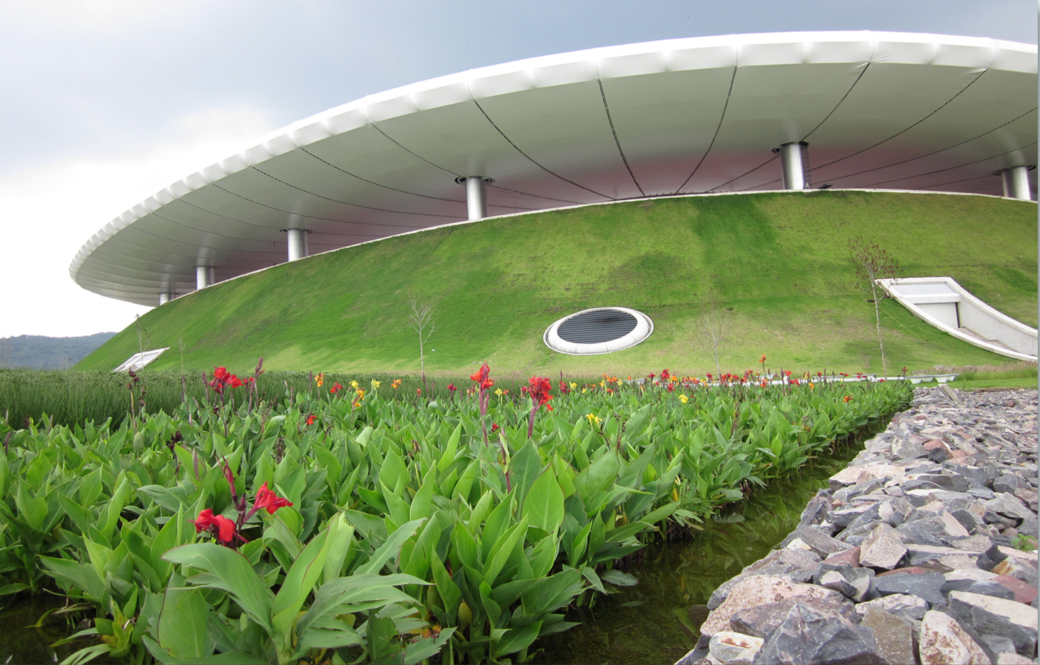 Constructed wetland for wastewater treatment at Estadio Akron
