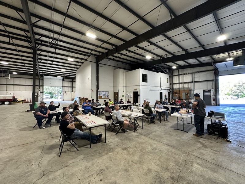 Biohabitats Construction team members participating in safety training in their new facility