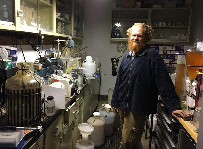 Dr. Harold Leverenz in his home water lab