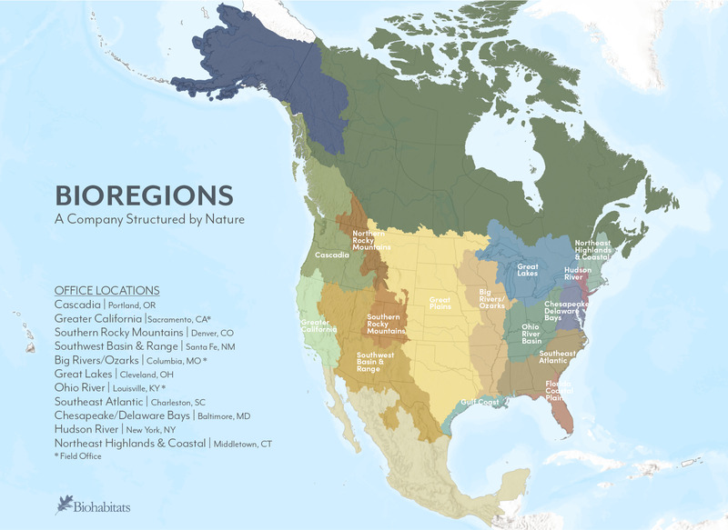Biohabitats offices are structured by bioregions, rather than political boundaries